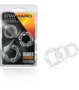 Stay Hard Beaded Cockrings 3pc