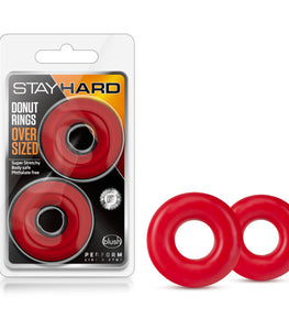 Stay Hard Donut Rings Red Oversized