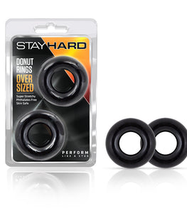 Stay Hard Donut Rings Oversized Black