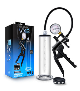 Performance Vx8 Premium Penis Pump System W/ Silicone Cock Strap Clear Default Title