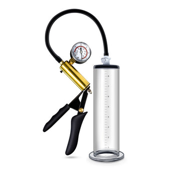 Performance Vx6 Vacuum Penis Pump W/ Brass Trigger & Pressure Gauge Clear Default Title