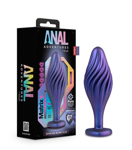 Anal Adventures Matrix Swirl Bling Plug Sapphire