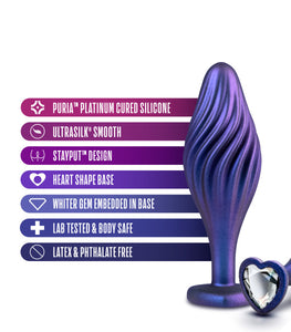 Anal Adventures Matrix Swirl Bling Plug Sapphire