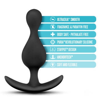 Anal Adventures Platinum Wave Plug Black Default Title