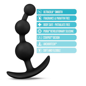 Anal Adventures Platinum Small Anal Beads Black Default Title