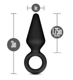 Anal Adventures Platinum Silicone Loop Plug - Small Black