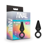 Anal Adventures Platinum Silicone Loop Plug - Small Black Default Title