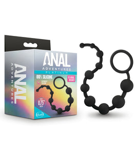 Anal Adventures Platinum Silicone 10 Anal Beads Black Default Title