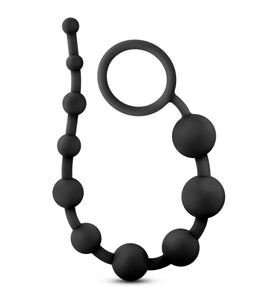 Anal Adventures Platinum Silicone 10 Anal Beads Black Default Title