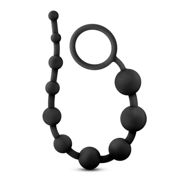 Anal Adventures Platinum Silicone 10 Anal Beads Black Default Title