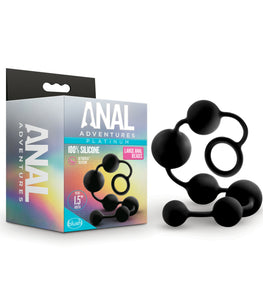 Anal Adventures Platinum Black Silicone Large Anal Beads Default Title
