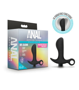 Anal Adventures Platinum Silicone Vibrating Prostate Massager 1 Black