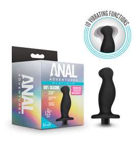 Anal Adventures Platinum Silicone Vibrating Prostate Massager 02 Black