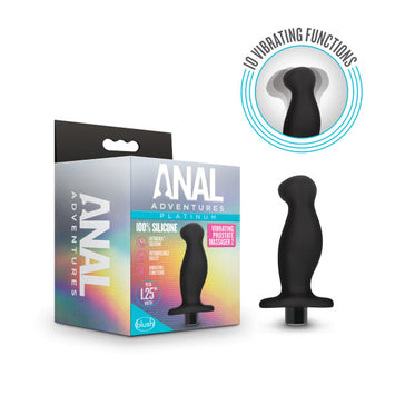 Anal Adventures Platinum Silicone Vibrating Prostate Massager 02 Black Default Title
