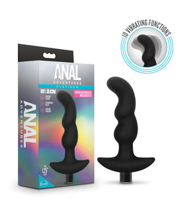 Anal Adventures Platinum Silicone Vibrating Prostate Massager 03 Black