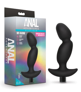 Anal Adventures Platinum Silicone Vibrating Prostate Massager 04 Black