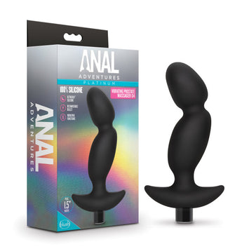Anal Adventures Platinum Silicone Vibrating Prostate Massager 04 Black Default Title