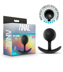 Anal Adventures Platinum Silicone Vibra Plug Black Default Title