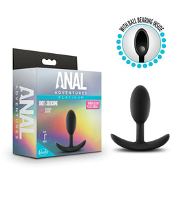 Anal Adventures Platinum Silicone Vibra Slim Plug Black