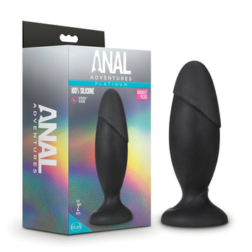 Anal Adventures Platinum Silicone Rocket Plug Black Default Title