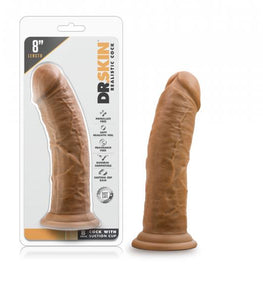 Dr Skin 8in Cock W/ Suction Cup Mocha