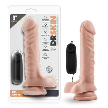 Dr Skin Dr. James 9in Vibrating Cock W/ Suction Cup Vanilla Default Title
