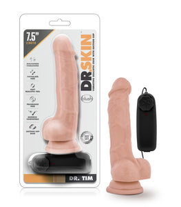 Dr Skin Dr Tim 7.5in Vibrating Cock W/ Suction Cup Vanilla