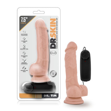 Dr Skin Dr Tim 7.5in Vibrating Cock W/ Suction Cup Vanilla Default Title