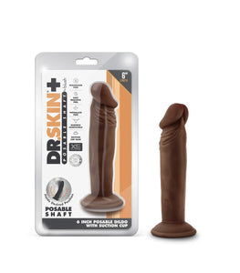 Dr Skin Plus 6in Poseable Dildo Chocolate