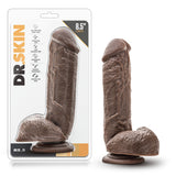 Dr Skin Mr D 8.5in Dildo W/ Suction Cup Chocolate