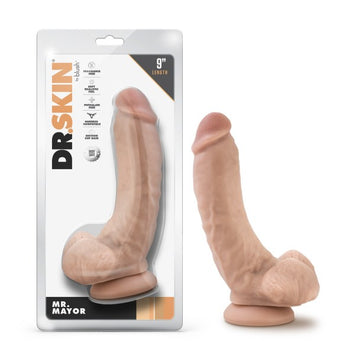 Dr. Skin Mr. Mayor 9in Dildo W/ Balls Beige Default Title