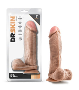 Dr. Skin Mr. Magic 9in Dildo W/ Balls Beige