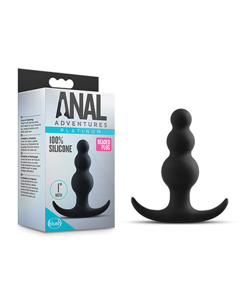 Anal Adventures Platinum Beaded Plug Black Default Title