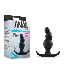 Anal Adventures Platinum Stacked Plug Black Default Title
