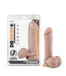 Dr Skin Plus 8in Posable Dildo W/ Balls