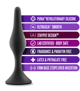 Anal Adventures Beginner Anal Plug Black Medium