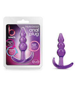 B Yours Triple Bead Anal Plug Purple Default Title