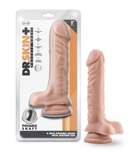 Dr Skin Plus 9in Posable Dildo W/ Balls