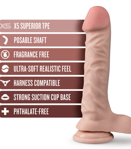 Dr Skin Plus 9in Posable Dildo W/ Balls