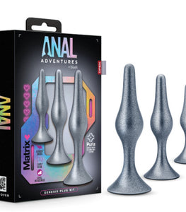Anal Adventures Matrix Genesis Plug Kit Stellar Silver Default Title