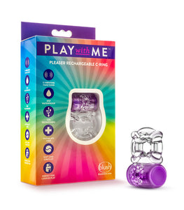 Play With Me Pleaser C-ring Rechargeable Purple