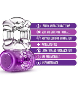 Play With Me Pleaser C-ring Rechargeable Purple
