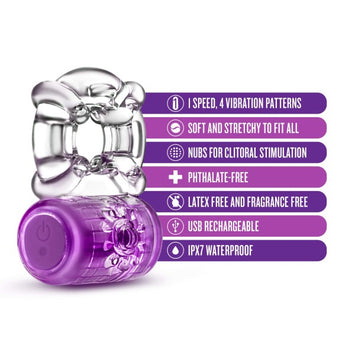 Play With Me Pleaser C-ring Rechargeable Purple