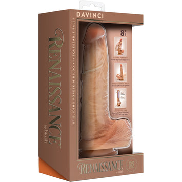 Renaissance Davinci 8 In Sliding Foreskin Dildo Tan Default Title