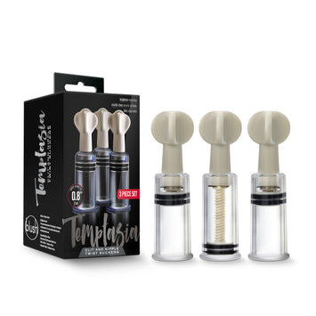 Temptasia Clit & Nipple Twist Suckers Set Of 3 Clear Default Title