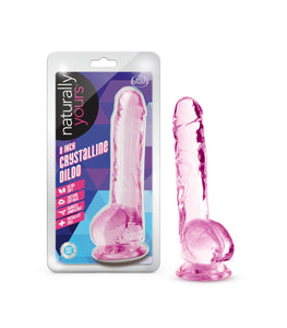 Naturally Yours 8in Rose Crystalline Dildo