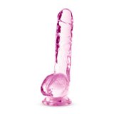 Naturally Yours 8in Rose Crystalline Dildo