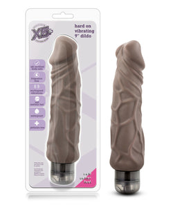 X5 Hard On Vib. 9in Dildo Brown