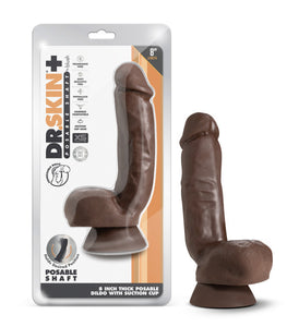 Dr. Skin Plus 8in Thick Dildo W/ Squeezable Balls