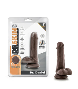 Dr Skin Silicone Dr Daniel 6in Dildo Chocolate